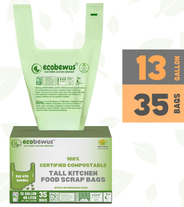 100% Compostable 13 Gallon Bags (35 Bags)