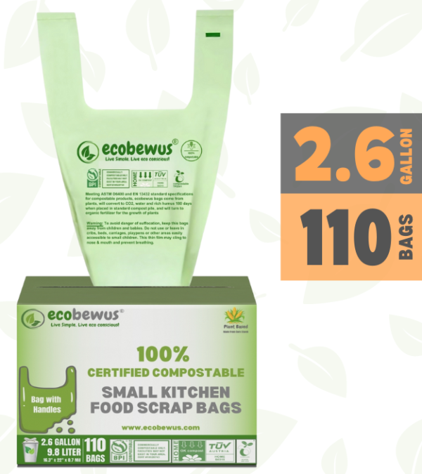 2.6 Gallon 100% Compostable Bags