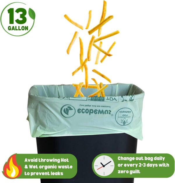 13 Gallon 100% Compostable Tall Kitchen Food Scrap Bags (35 ct.) - Image 6