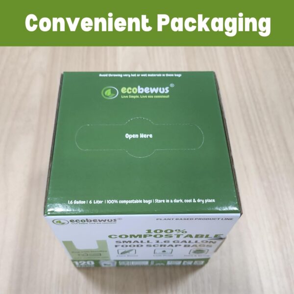 1.6 Gallon 100% Compostable Handle Ties Food Scrap Bags (120 ct.) - Image 10