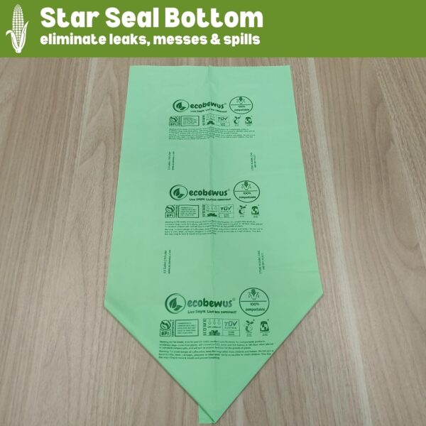 2.6 Gallon 100% Compostable Flat Top Food Scrap Bags (125 ct.) - Image 2
