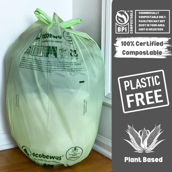 13 Gallon 100% Compostable Tall Kitchen Food Scrap Bags (35 ct.) - Image 9