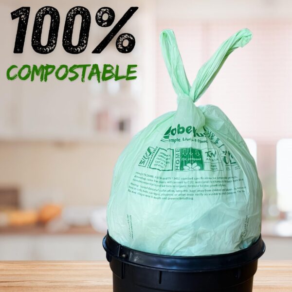 1.6 Gallon 100% Compostable Handle Ties Food Scrap Bags (120 ct.) - Image 4
