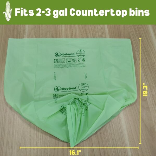 2.6 Gallon 100% Compostable Flat Top Food Scrap Bags (125 ct.) - Image 4