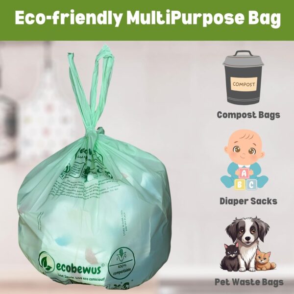 1.6 Gallon 100% Compostable Handle Ties Food Scrap Bags (120 ct.) - Image 8