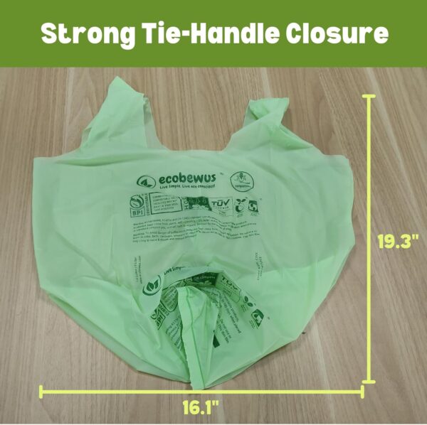 1.6 Gallon 100% Compostable Handle Ties Food Scrap Bags (120 ct.) - Image 3