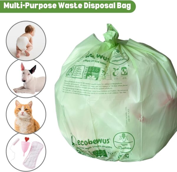 2.6 Gallon 100% Compostable Handle Ties Food Scrap Bags (110 ct.) - Image 4