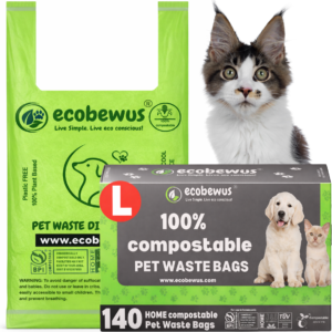 100% Compostable Pet Waste Bags Dog Poop Cat Waste Bags (140 ct.)